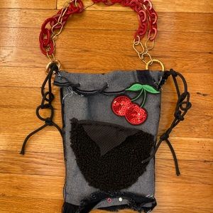 Denim ,RawEdge bags handmade by Salina. Small purse